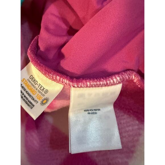 Lands' End Pink Plaid Fleece Pullover - Cozy Winter Essential - Picture 4 of 4